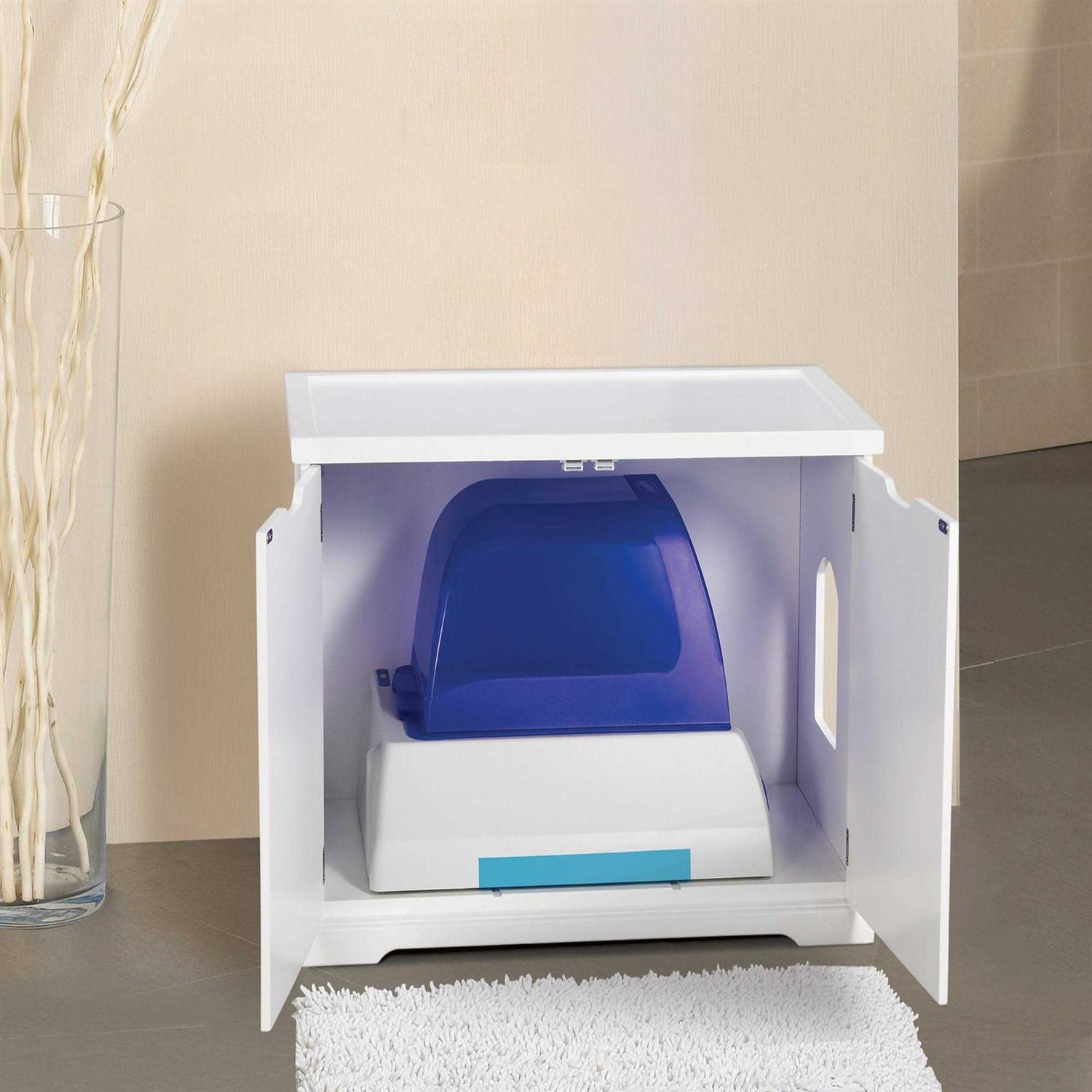 Merry Products Cat Washroom Bench in White - Healthber