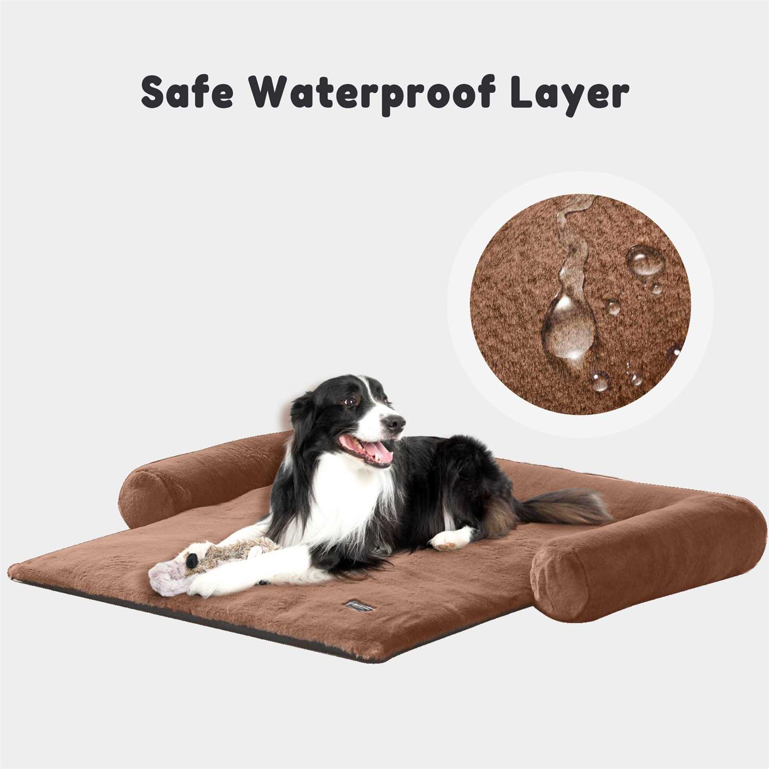 Allisandro Calming Dog Sofa Cover Bed Luxury Faux Fur Pet Couch Protector Bed - Healthber