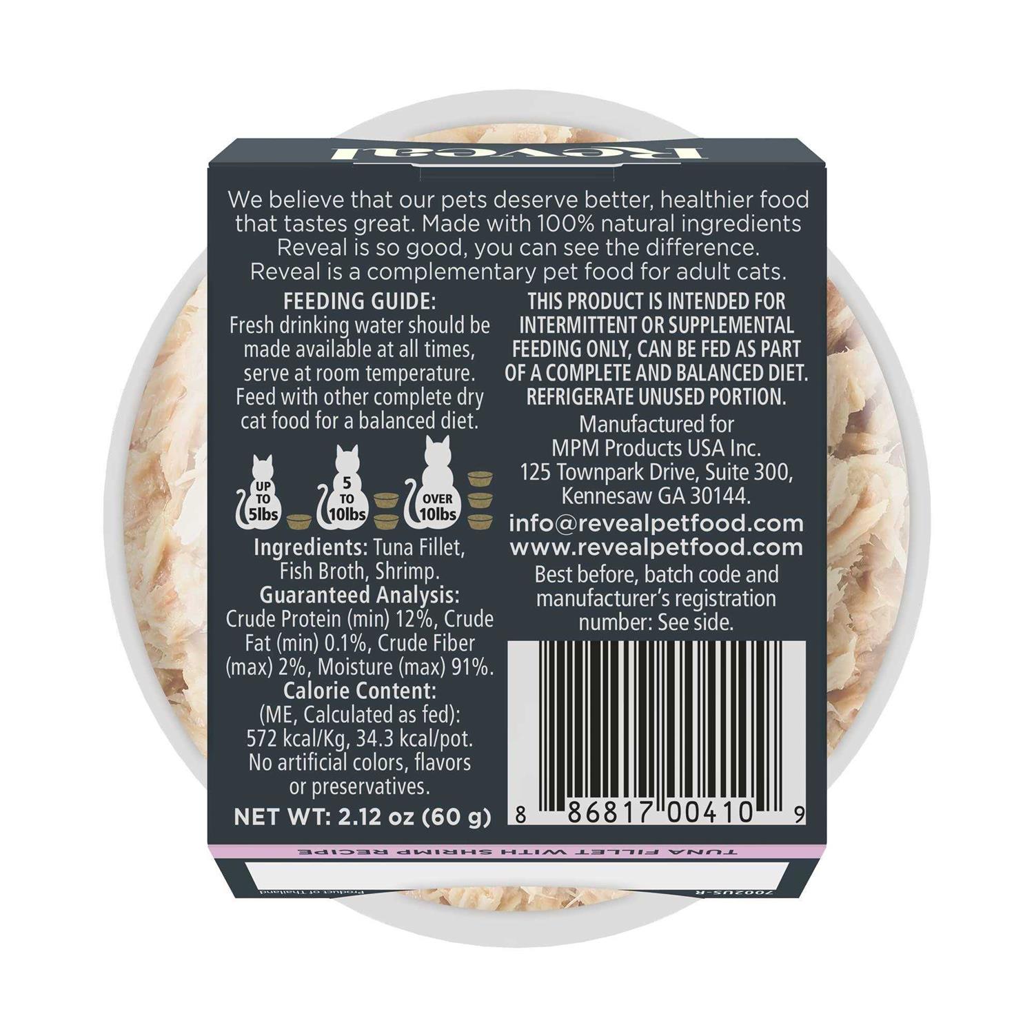 Reveal Natural Wet Cat Food Tuna Fillet with Sea Bream in Broth - Healthber