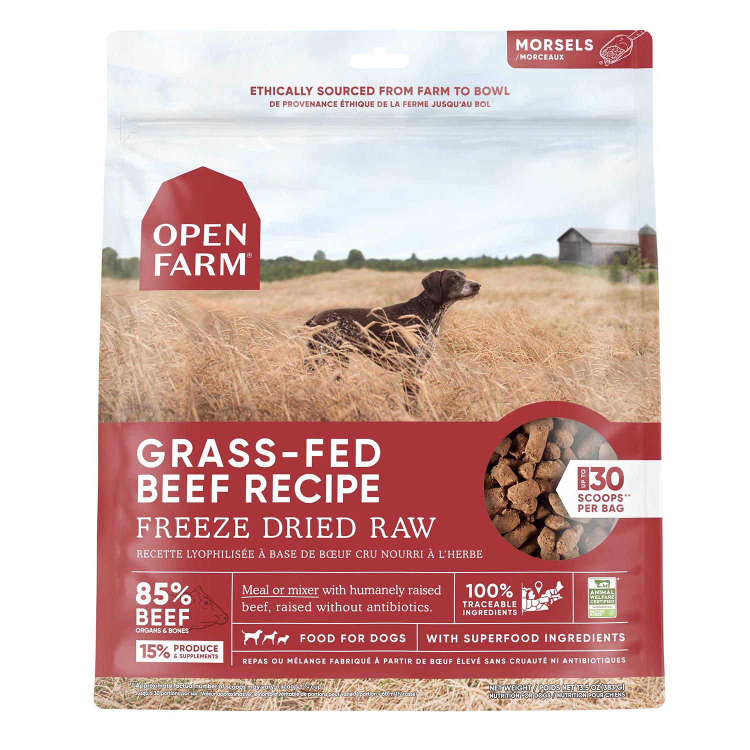 Open Farm Freeze Dried Raw Dog Food Grass-Fed Beef - Healthber