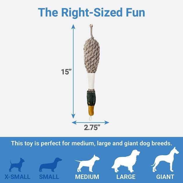 Bones & Chews Rope Duck Crinkle with Bone Dog Toy - Healthber