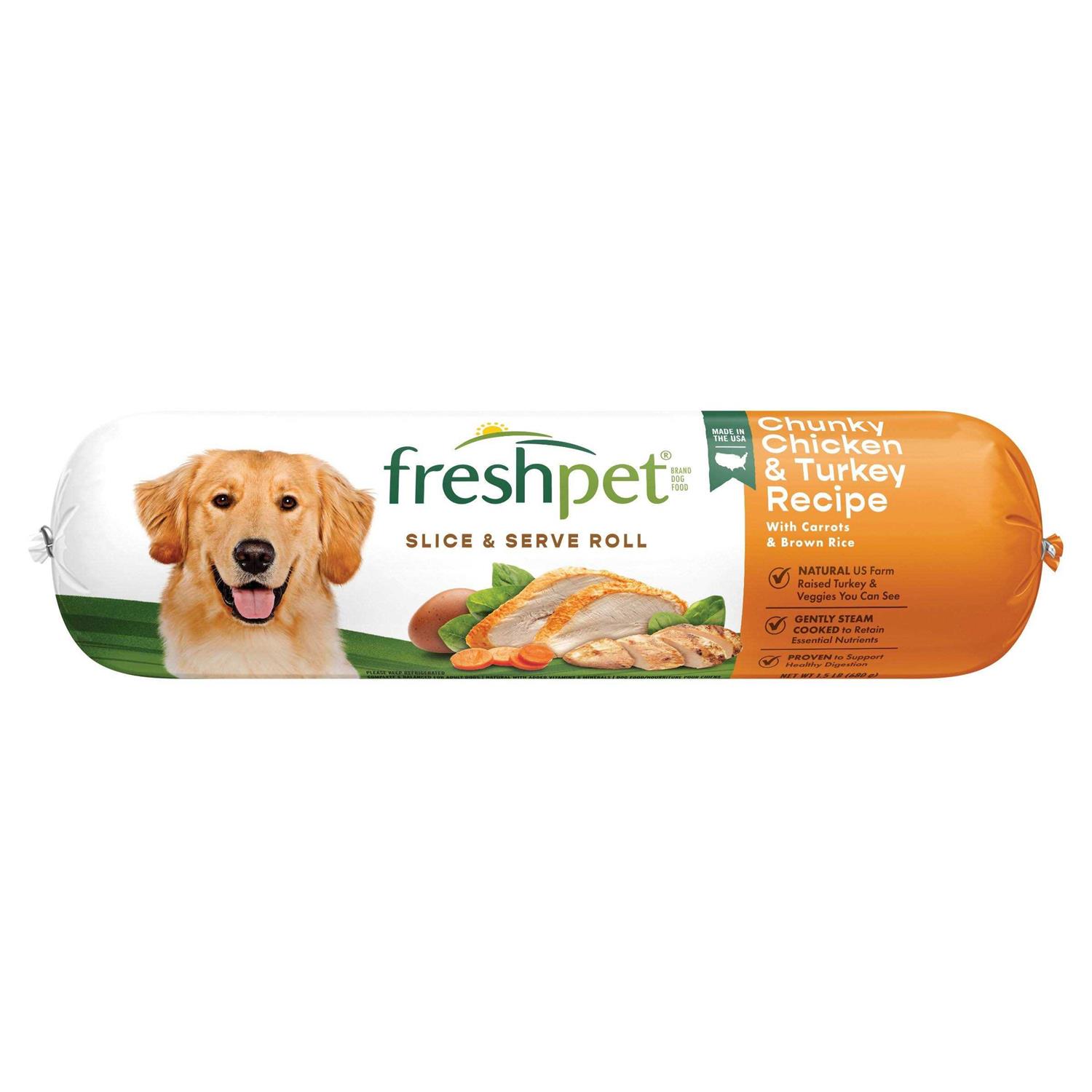 Freshpet Chunky Chicken & Turkey Recipe Dog Food Roll - Healthber