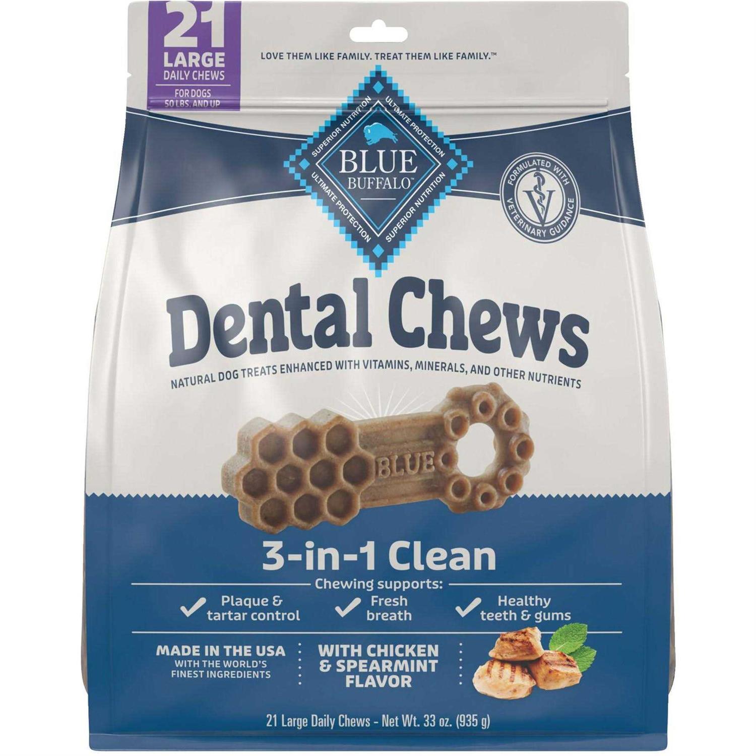 Blue Buffalo Chicken & Spearmint Dog Dental Chews - Healthber