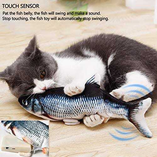 Tocirelo Electric Floppy Fish Cat Toy Moving Cat Kicker Fish Toy 11 Realistic Flopping Fish Dog Toy - Healthber