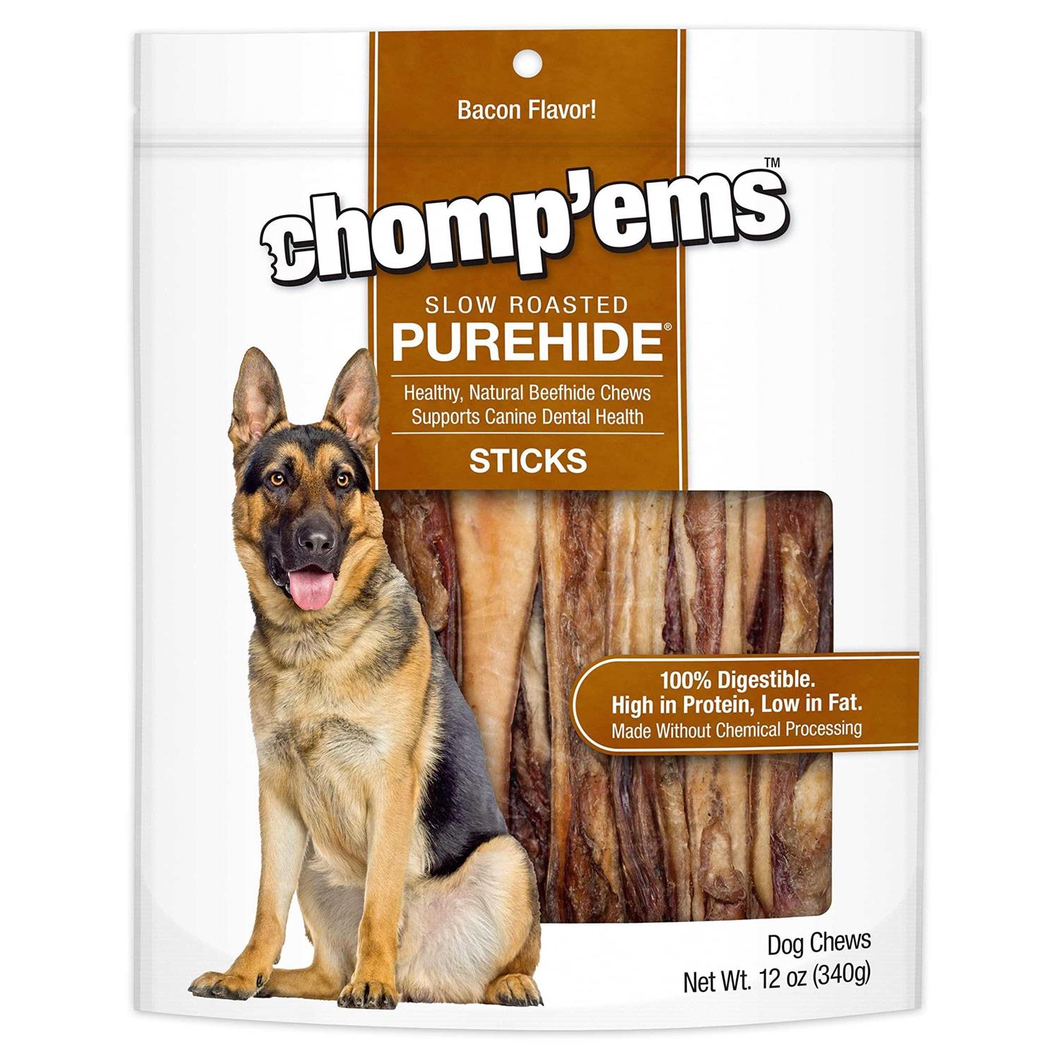 Chomp ems Ruffin It 21006 Purehide Sticks Healthy Natural Rawhide Dog Chew - Healthber