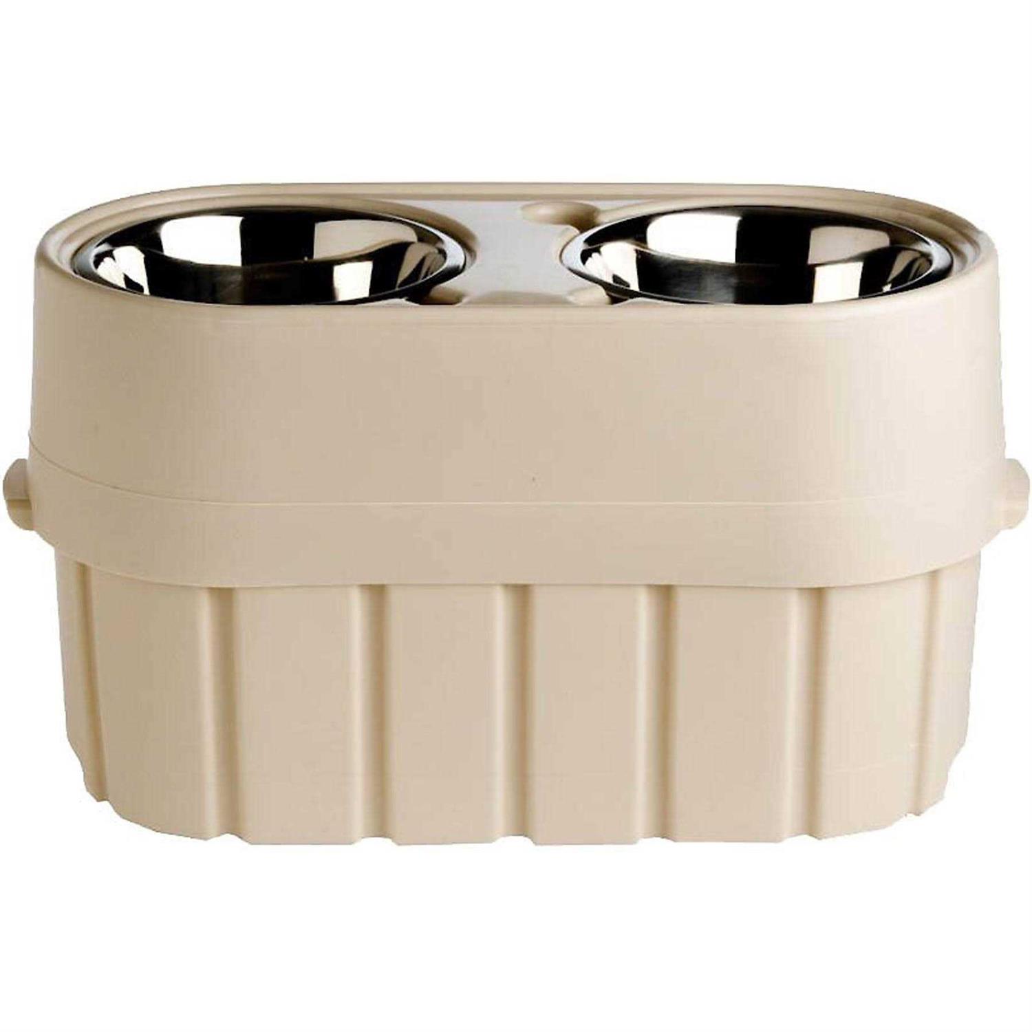 Store-N-Feed Elevated Double-Diner Pet Feeder - Healthber