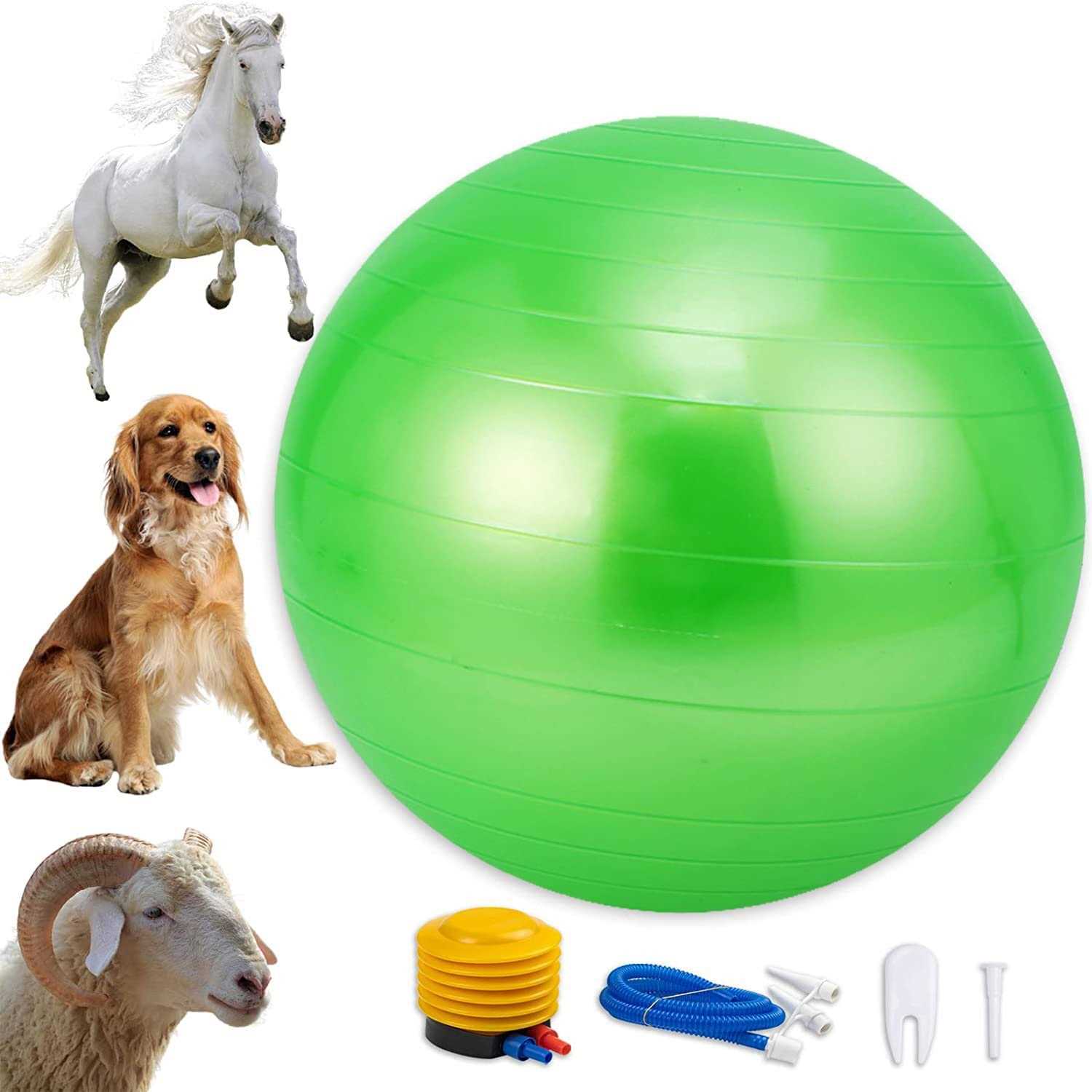 capuca Large Horse Balls for Play 30 Inch Anti-Burst Mega Herding Ball Giant Horse for Dogs Goats Horses to Play with Pump - Healthber