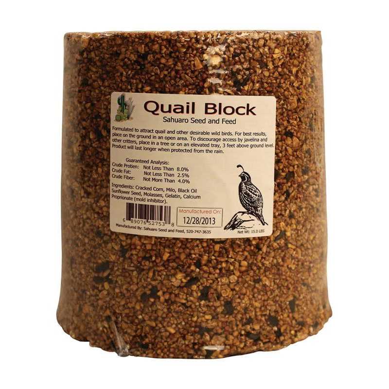 Sahuaro Seed Quail Bird Food Block for Corn - Healthber