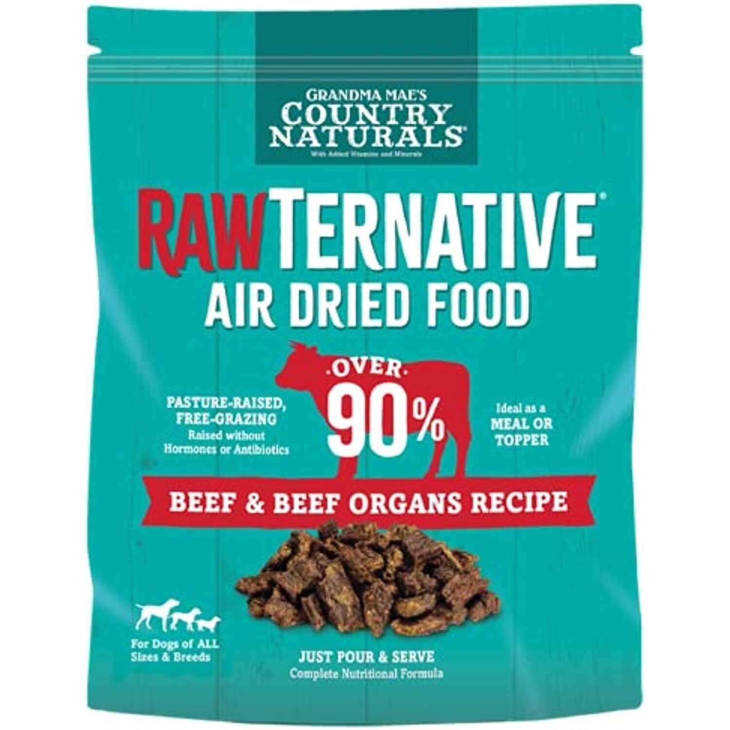Grandma Mae’s Country Naturals RawTernative Air Dried Beef/Beef Organs - Healthber
