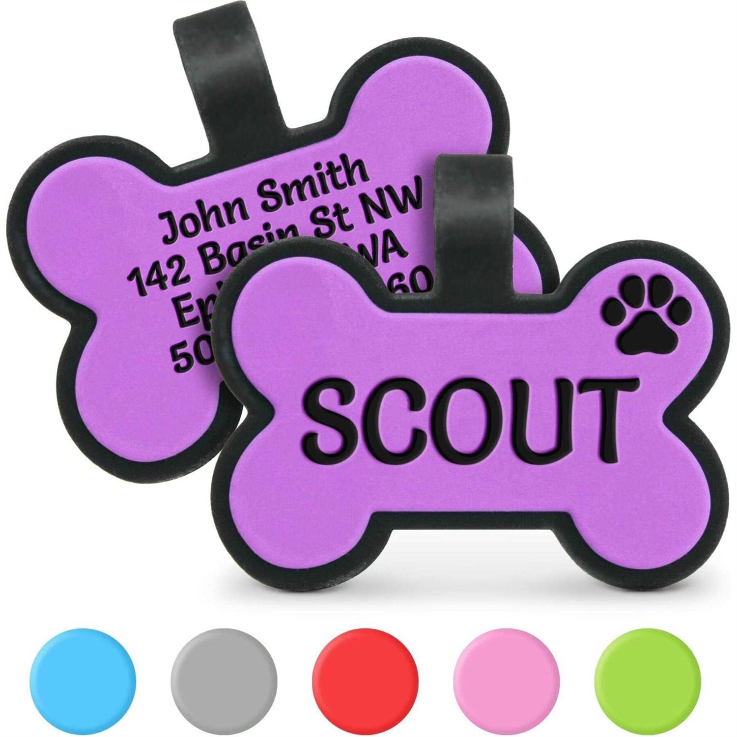 GoTags Personalized Silicone Bone Dog ID Tag - Healthber