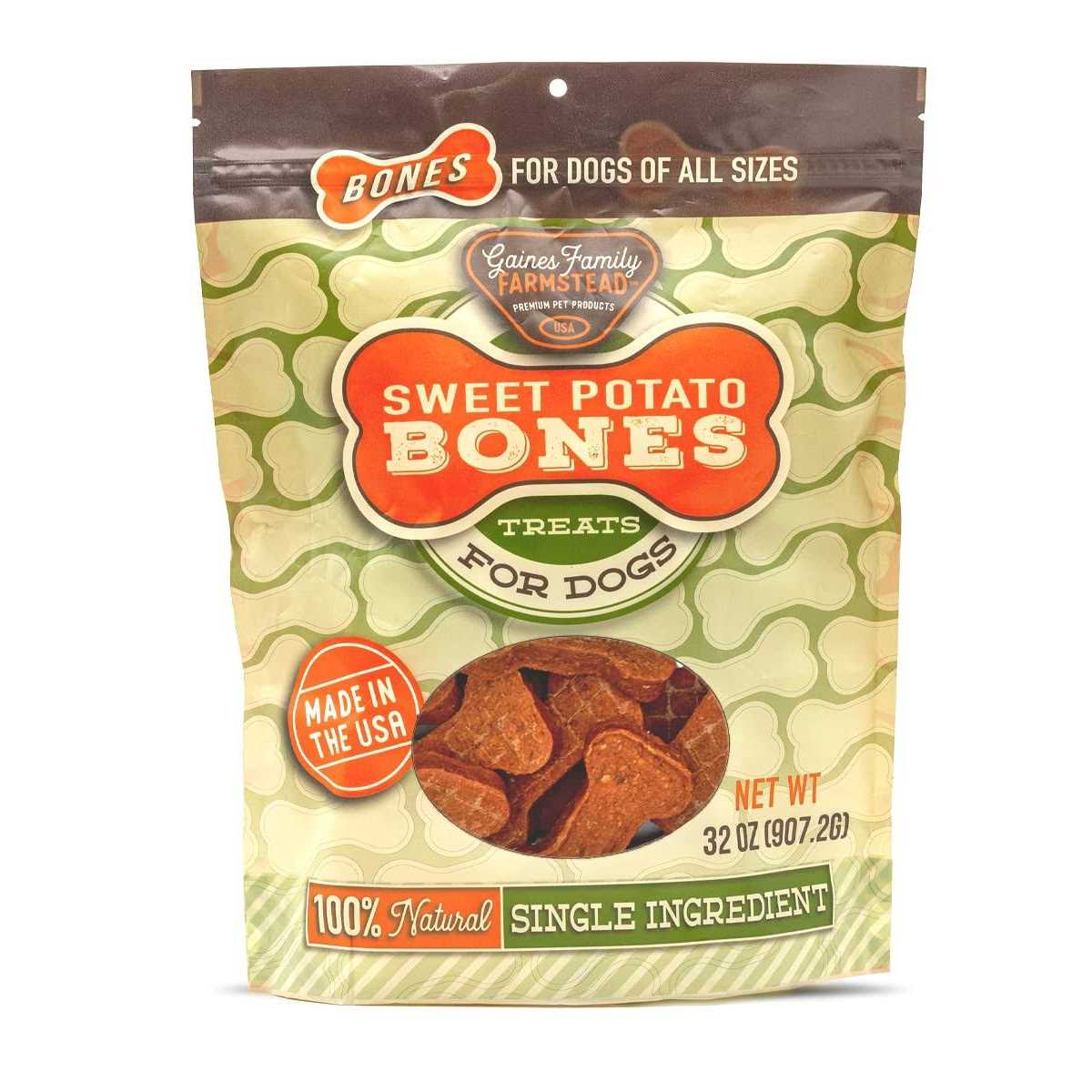 Gaines Family Farmstead Sweet Potato Bones Dog - Healthber