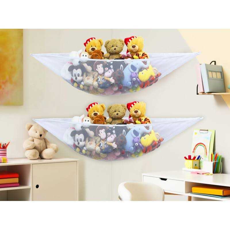 2 PK SimpleHouseware Stuffed Animals Jumbo Toy Storage Hammock - Healthber