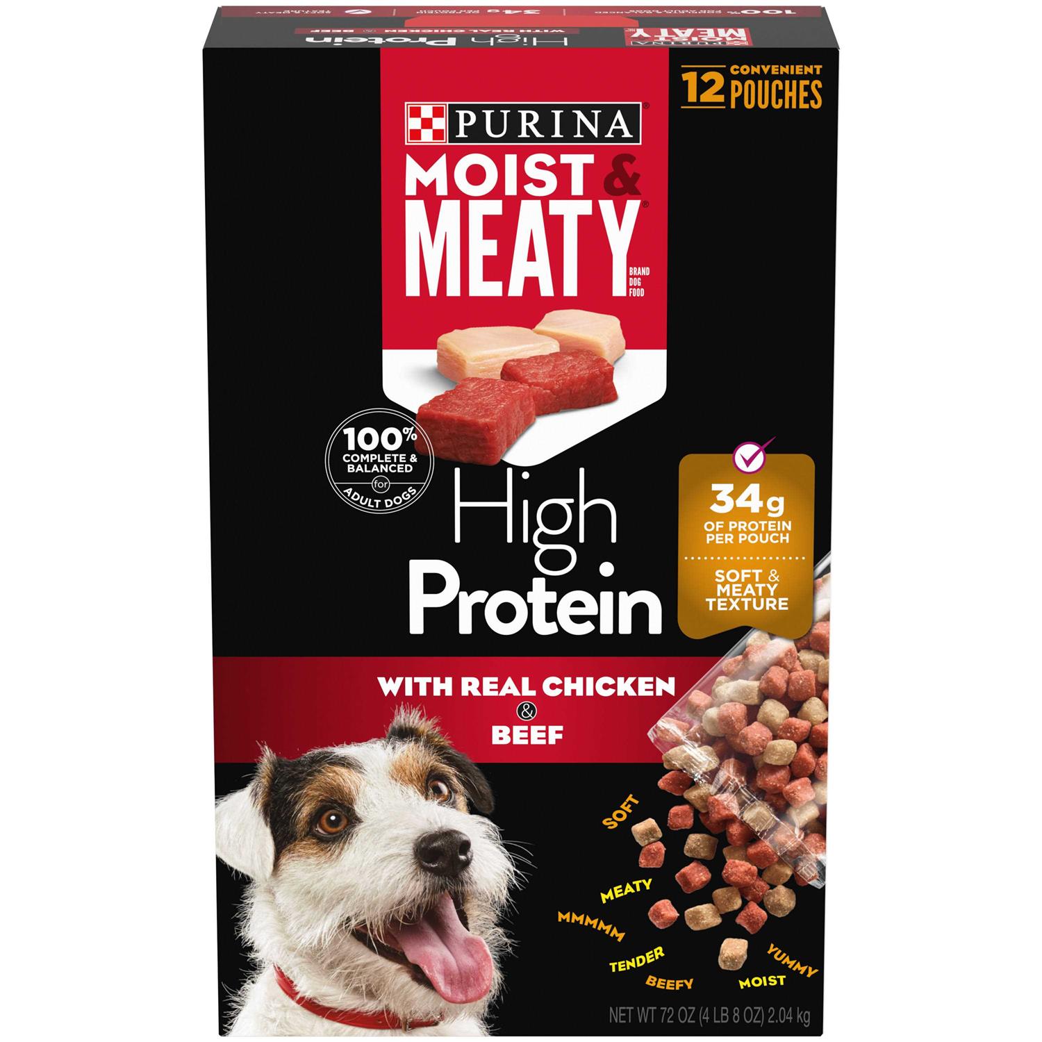 Moist & Meaty High Protein Chicken & Beef Flavor Dry Dog Food - Healthber