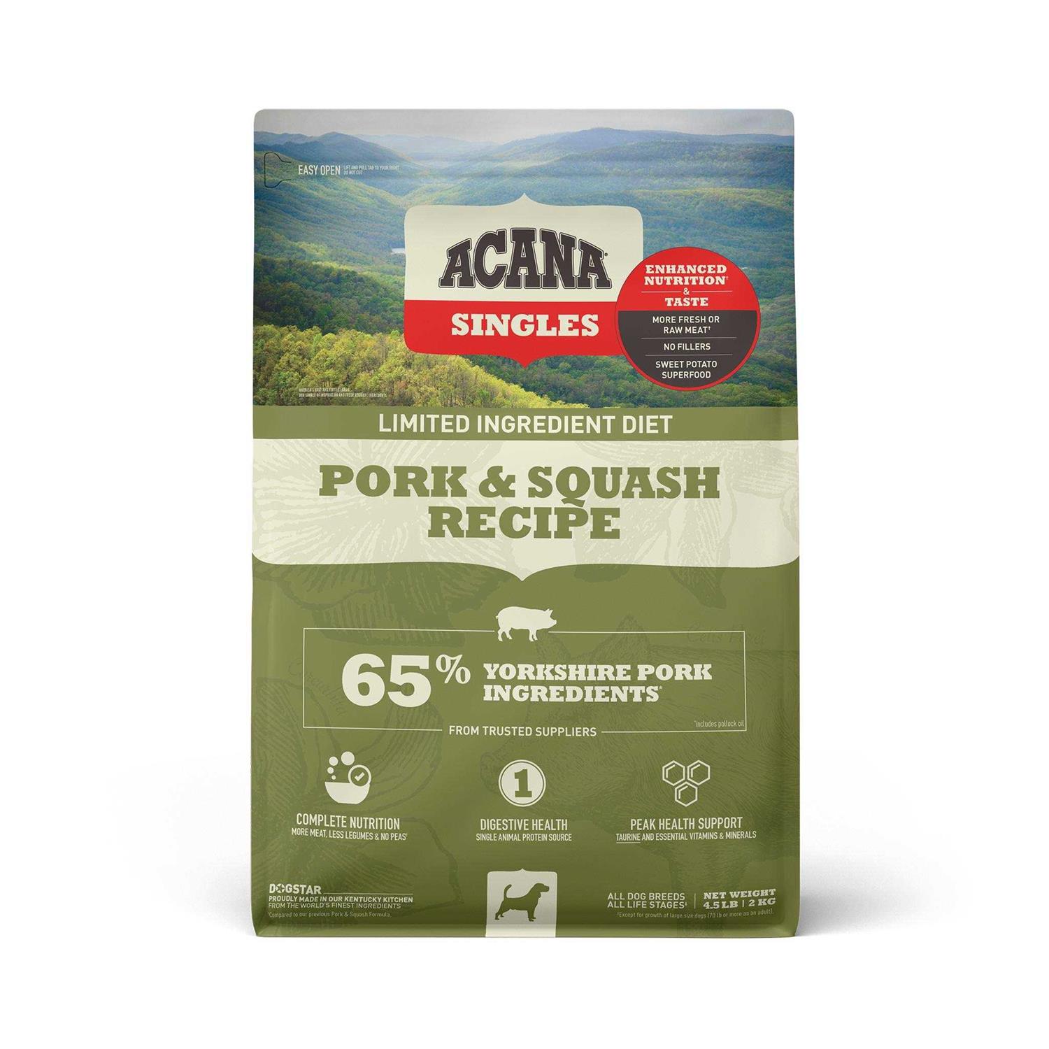 Acana Singles Pork Squash Dry Dog Food - Healthber