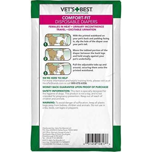 Vet’s Best Comfort Fit Disposable Female Dog Diapers - Healthber