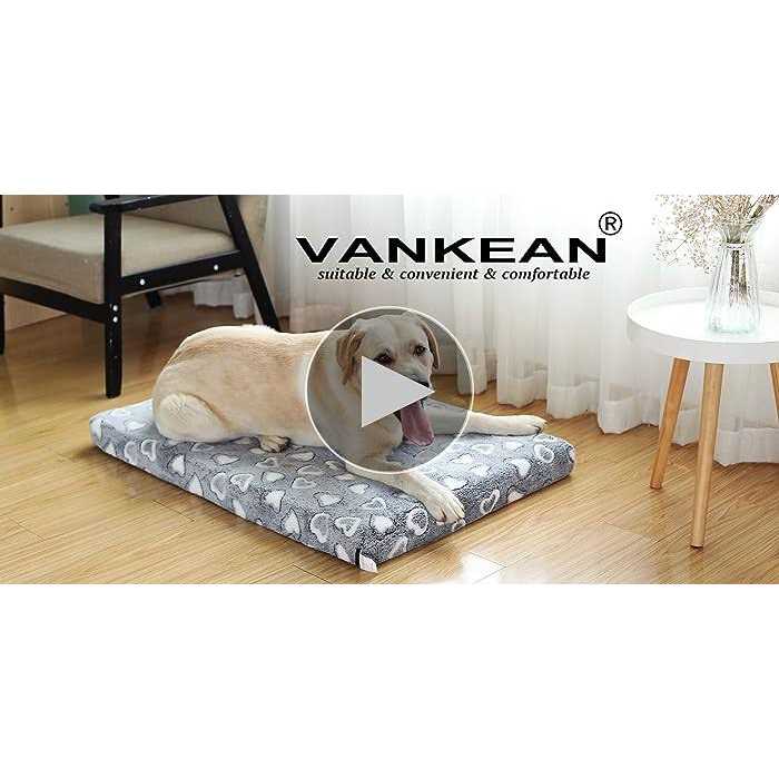 VANKEAN Dog Crate Mat Reversible Cool and Warm, Stylish Dog Bed for Crate with Waterproof Inner Linings and Removable Machine Washable Cover - Healthber