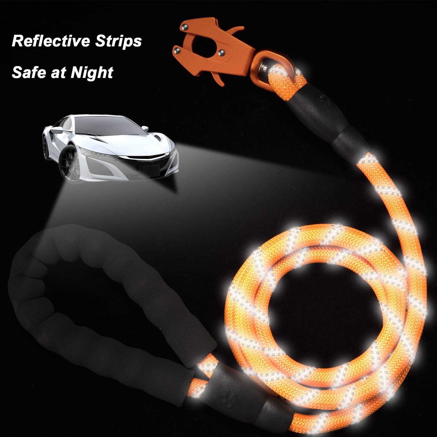 GEIT 2/4/5/6FT Dog Leash Heavy Duty Dog Rope Leash Reflective Nylon Pet Leash with Aluminum Quick Release/Locking Tactical Frog Clip for Small - Healthber