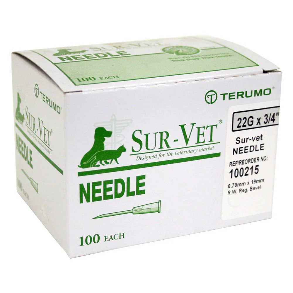 Terumo SUR-VET Veterinary Needles, 100 Count - Healthber