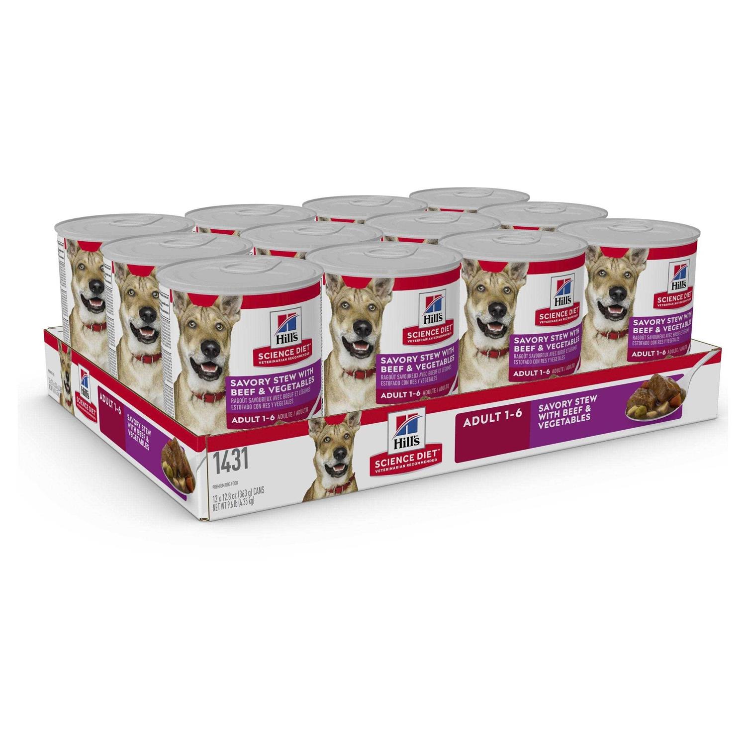 Hill’s Science Diet Adult Savory Stew with Beef & Vegetables Canned Dog Food - Healthber