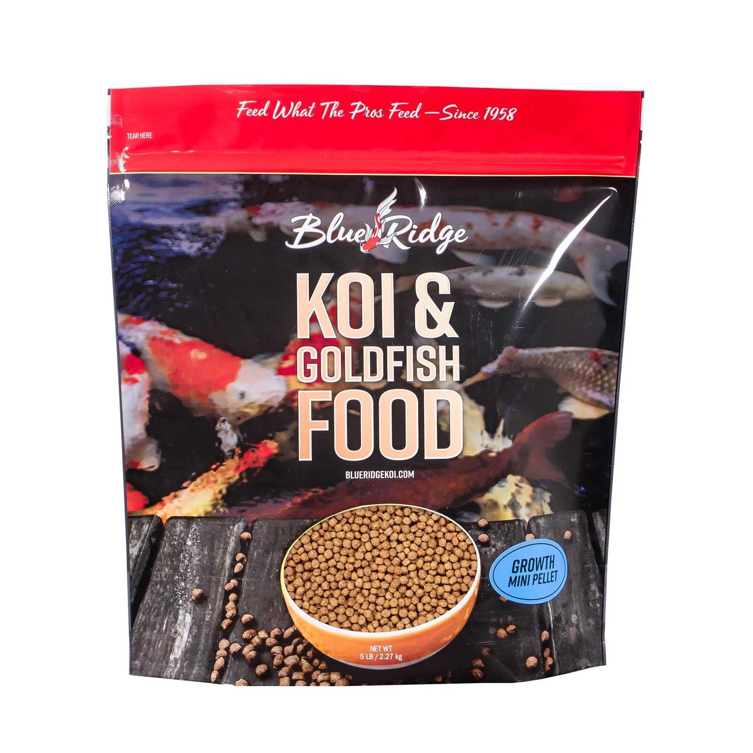 Blue Ridge Fish Food Pellets Koi and Goldfish Growth Formula - Healthber