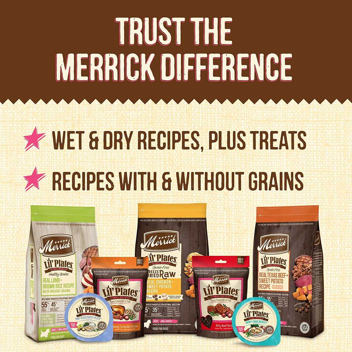 Merrick Lil’ Plates Grain Free Puppy Small Breed Real Chicken & Sweet Potato Dry Dog Food - Healthber