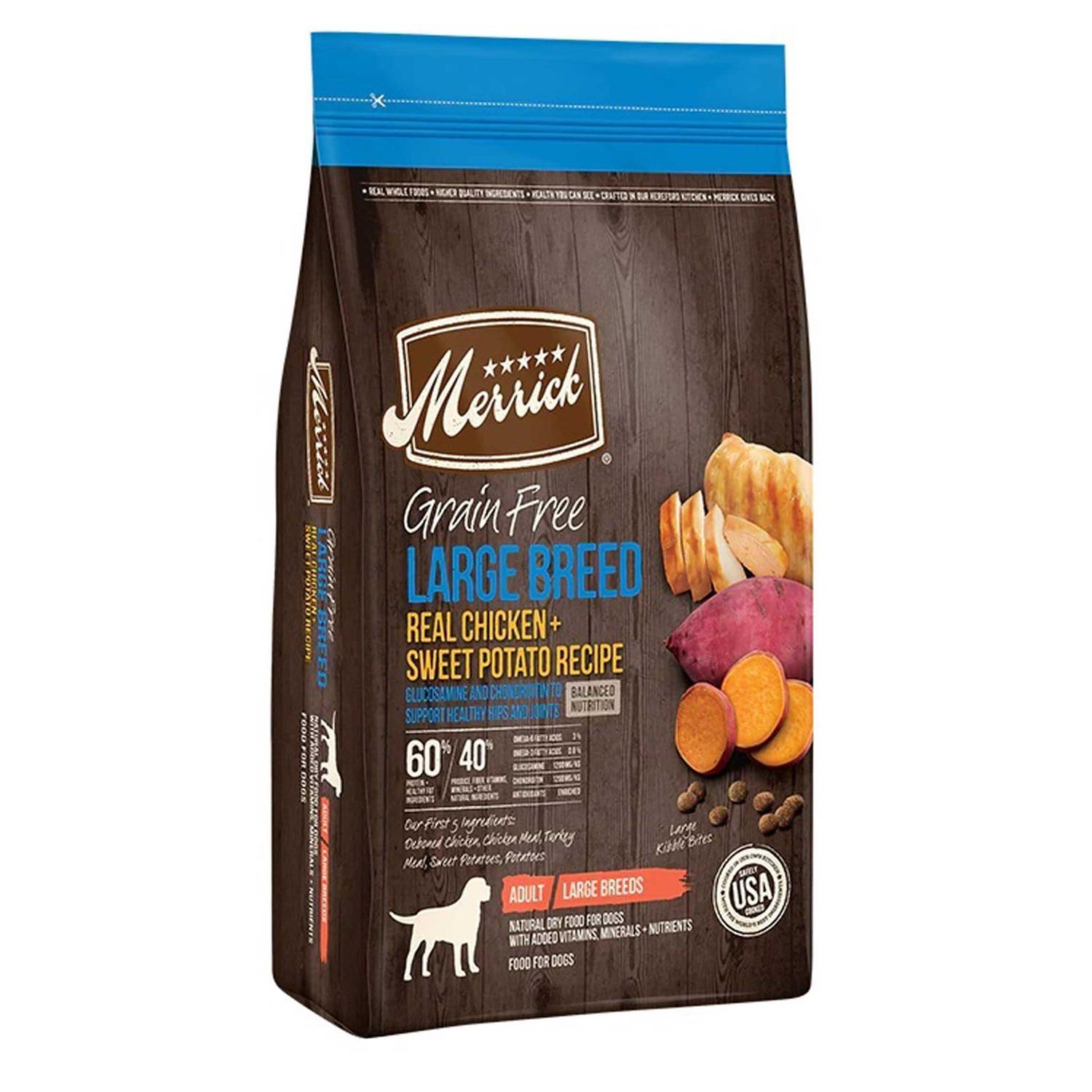 Merrick Grain Free Large Breed Real Chicken & Sweet Potato Dry Dog Food - Healthber
