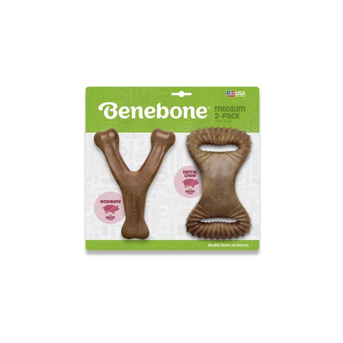 Benebone Dental Chew/Wishbone Bacon Dog Toy - Healthber
