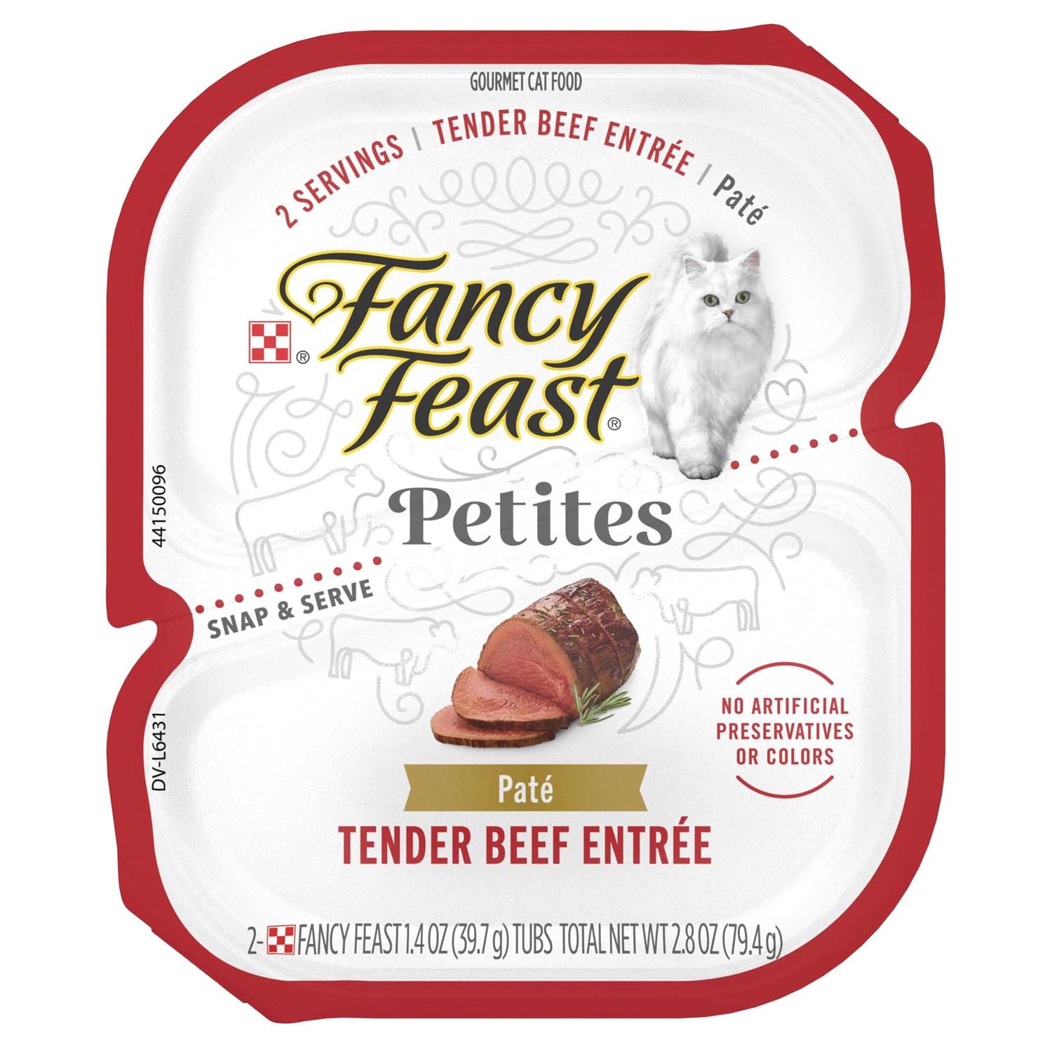 Fancy Feast Gourmet Pate Petites Tender Beef Entree Wet Cat Food - Healthber
