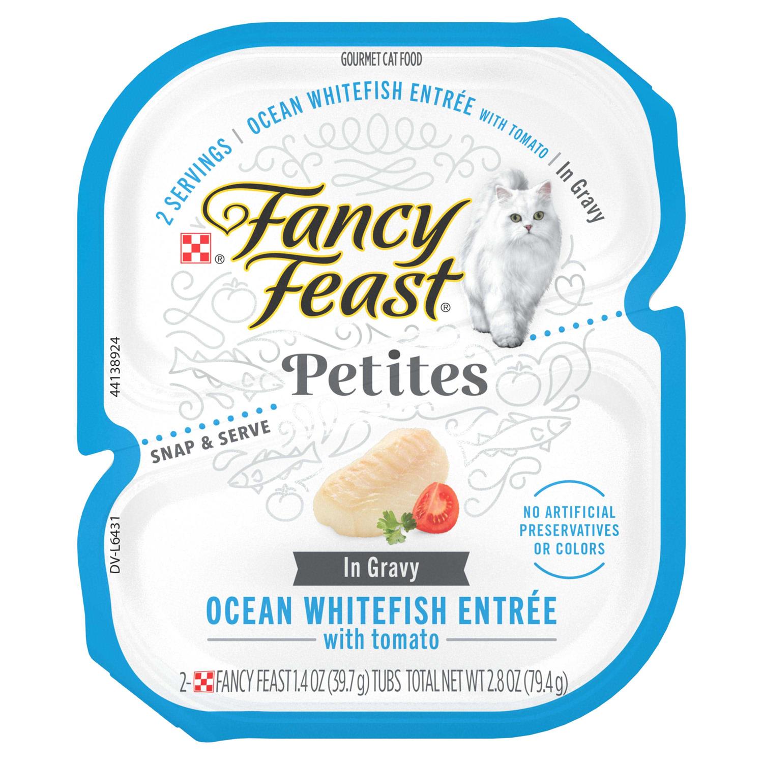 Fancy Feast Petites Ocean Whitefish Entree with Tomato in Gravy Wet Cat Food - Healthber