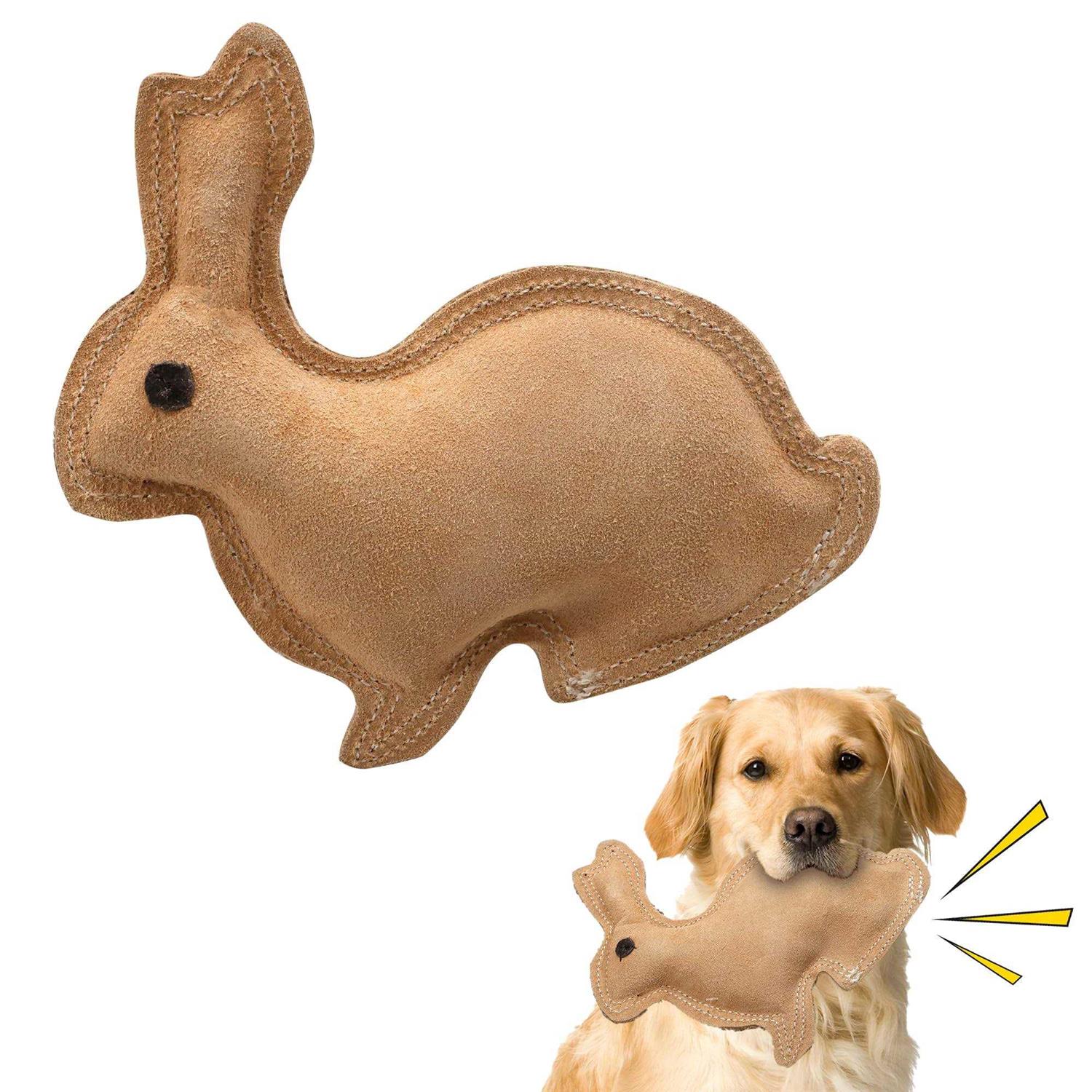 Spot Dura Fused Leather Rabbit Dog Toy - Healthber