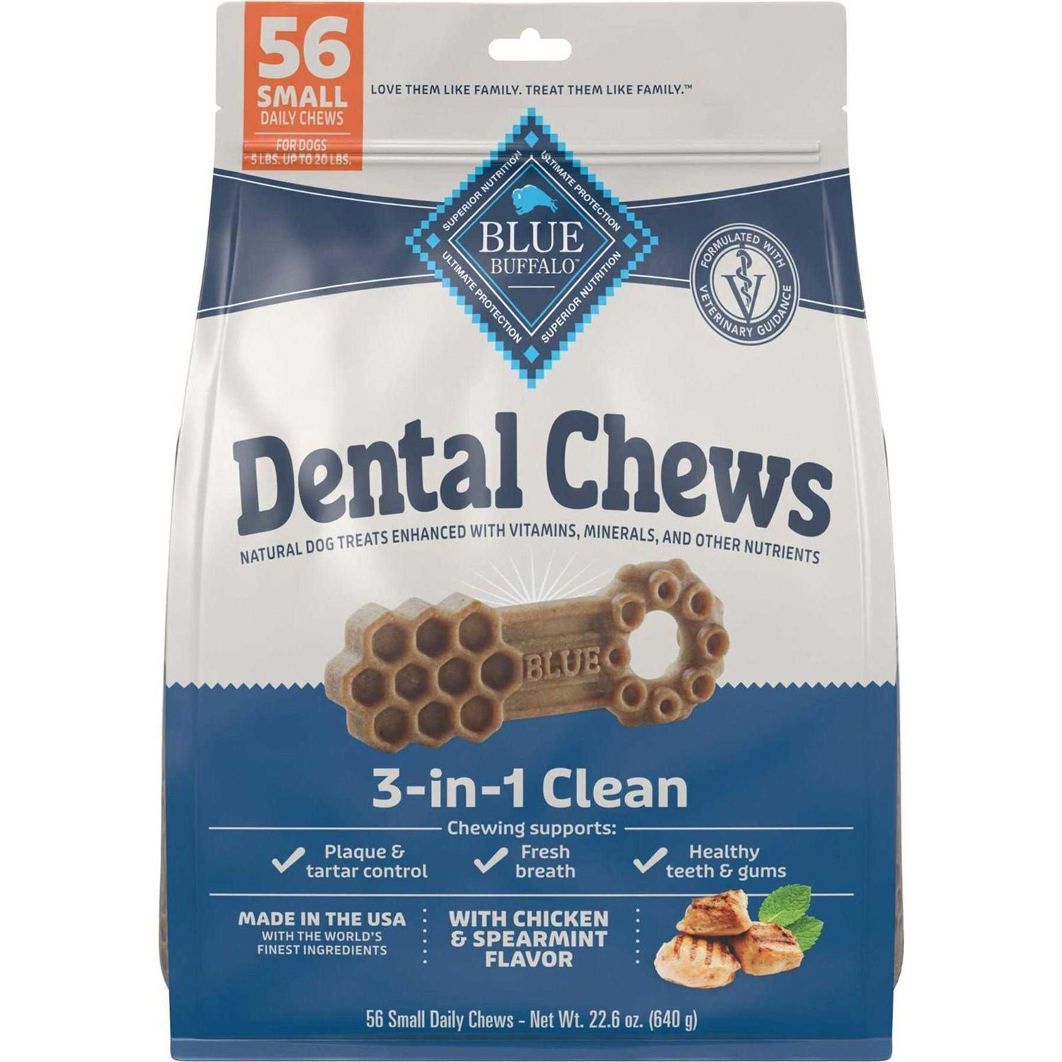 Blue Buffalo Chicken & Spearmint Dog Dental Chews - Healthber