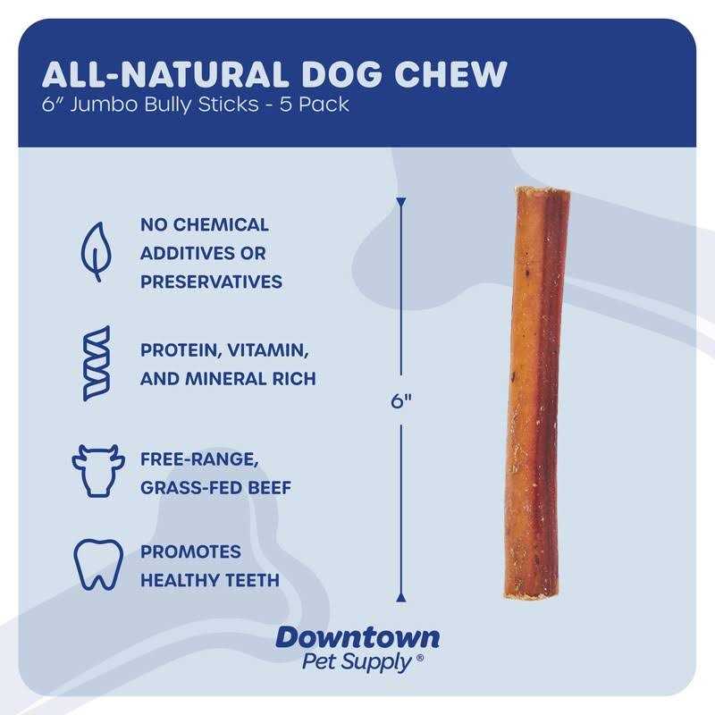Downtown Pet Supply Bully Sticks For Dogs Thick Rawhide Free Dog Chews - Healthber