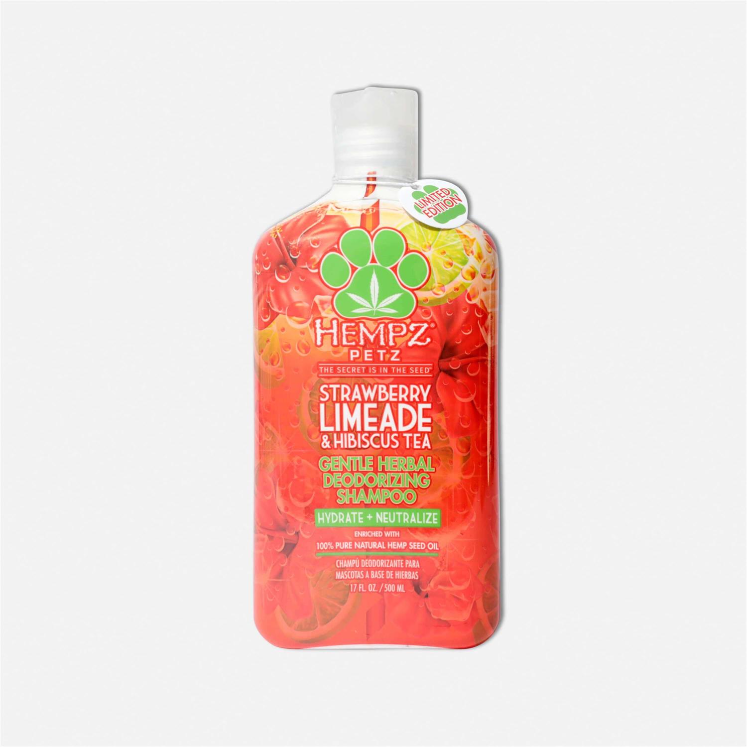 Hempz Petz Strawberry Limeade & Hibiscus Herbal Gentle & Deodorizing Shampoo with 100% pure hemp seed oil - Healthber
