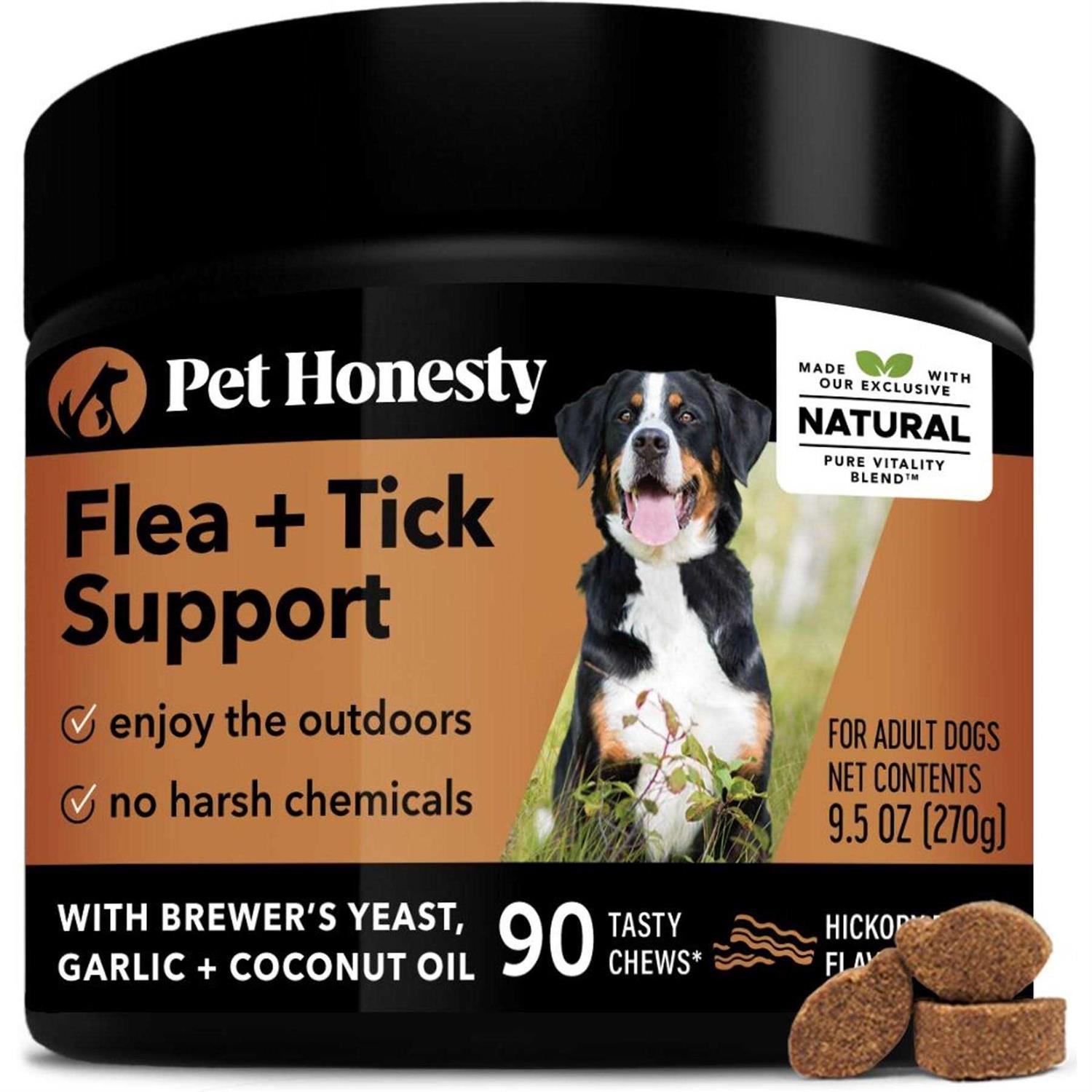 Pet Honesty Flea & Tick Support Supplement Soft Chews for Dogs - Healthber