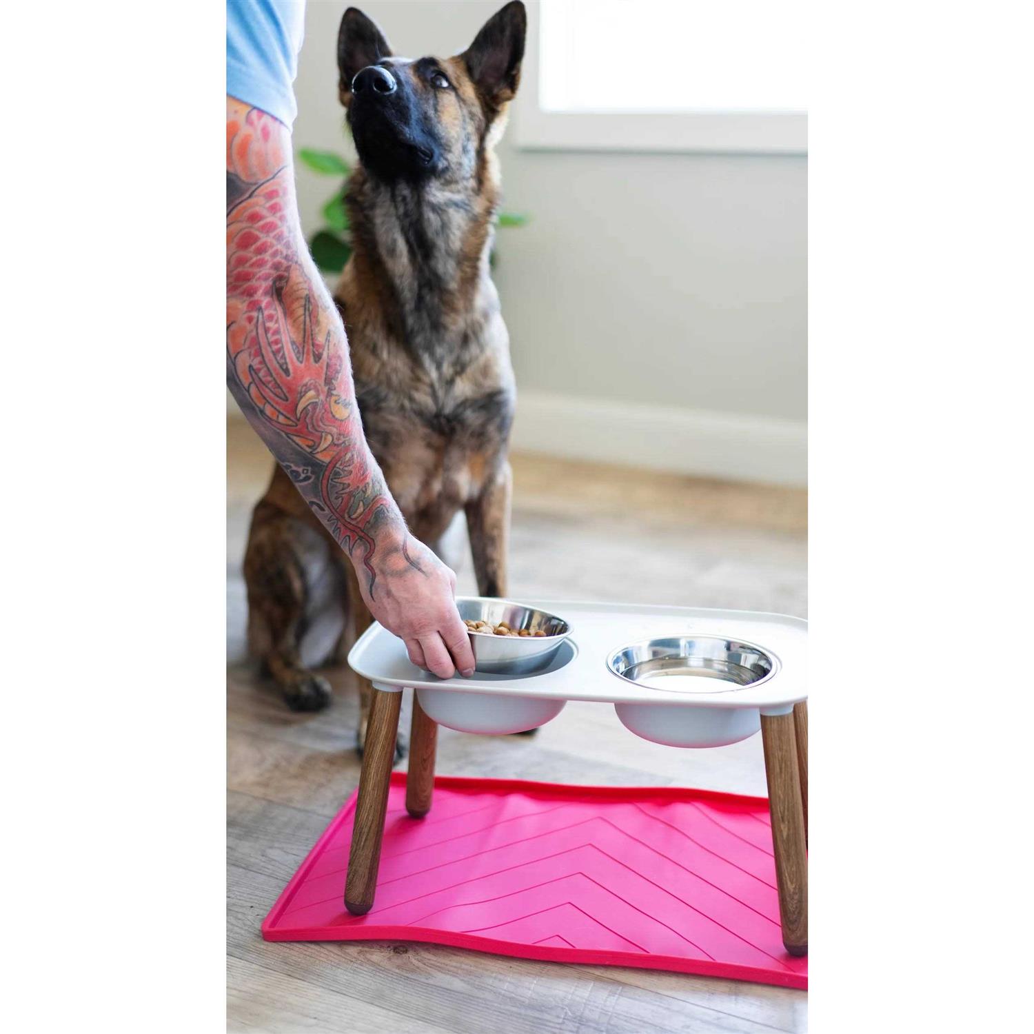 Messy Mutts Dog Double Feeder Elevated - Healthber