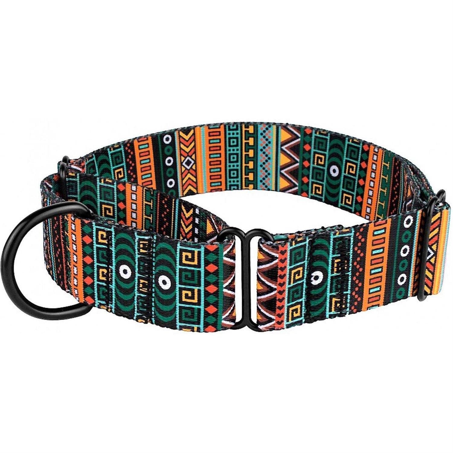 Collardirect Martingale Dog Collar Nylon Safety Training Tribal Pattern Adjustable Heavy Duty Collars for Dogs Medium Large - Healthber