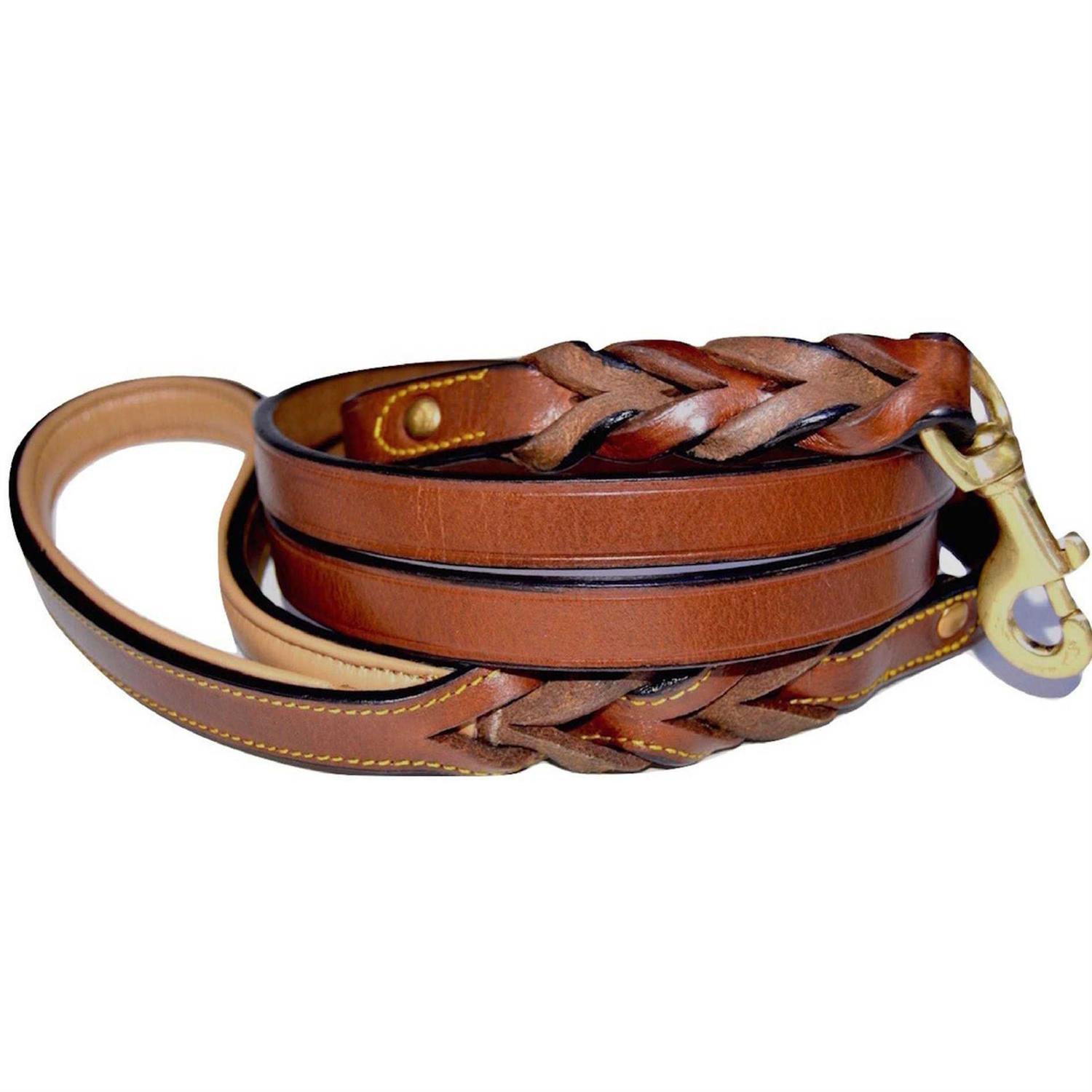 Soft Touch Collars Leather Braided Dog Leash - Healthber