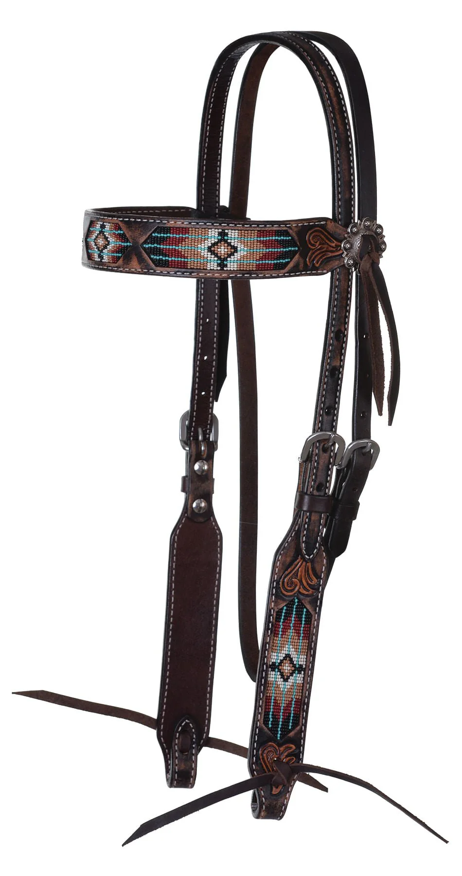 Circle Y Beaded Southwest Browband Headstall - Healthber