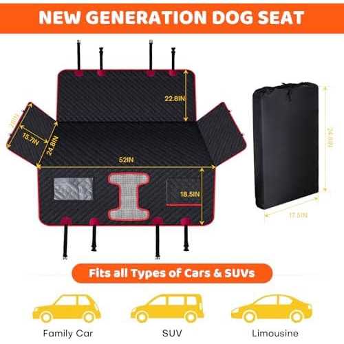 SerPro Back Seat Extender for Dogs,Hard Bottom Dog Car Seat Cover,Waterproof Dog Bed Hammock for Car Travel Camping,Pet Dog Bed Mattress Backseat - Healthber