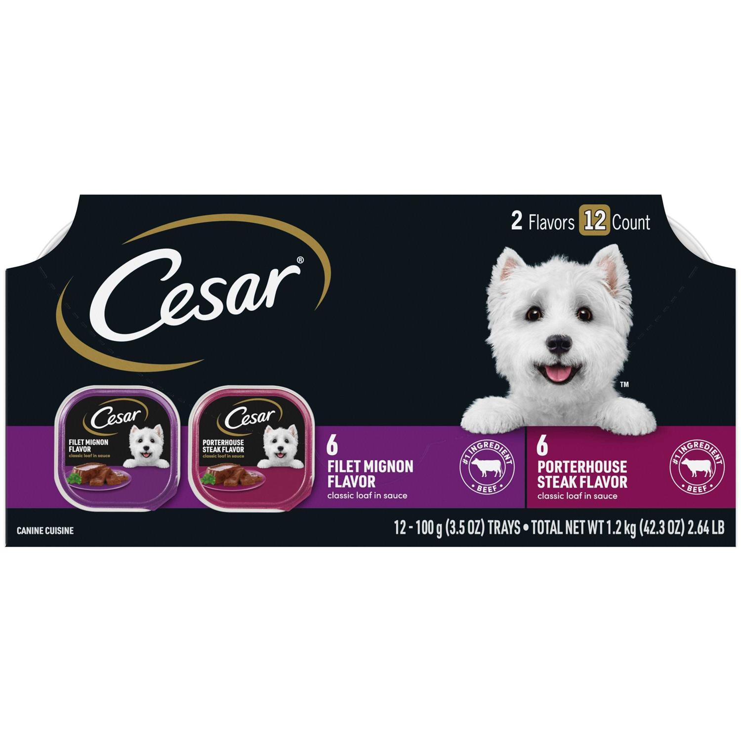 Cesar Filet Mignon & Porterhouse Steak Canine Cuisine Wet Dog Food - Healthber
