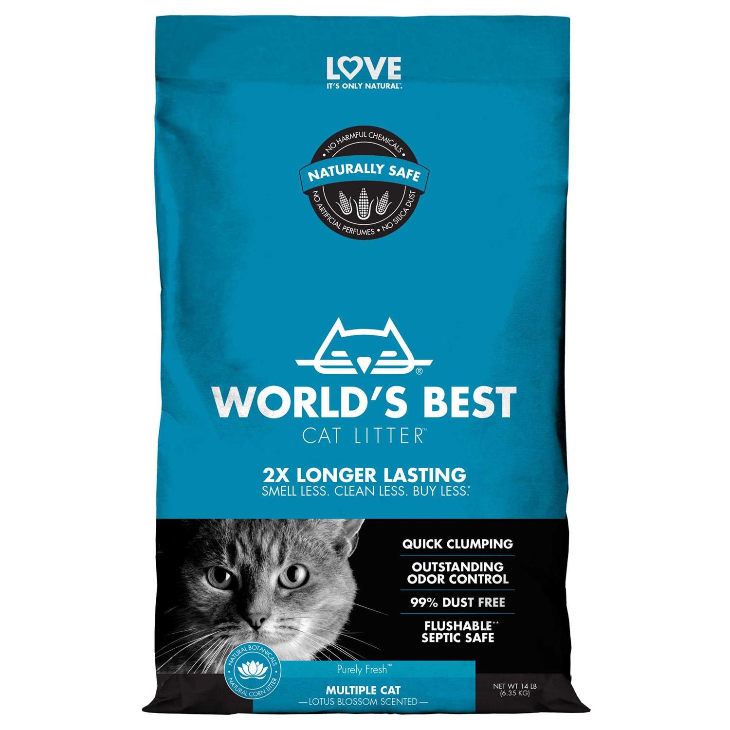 World’s Best Cat Litter Multiple Cat Lotus Blossom Scented - Healthber