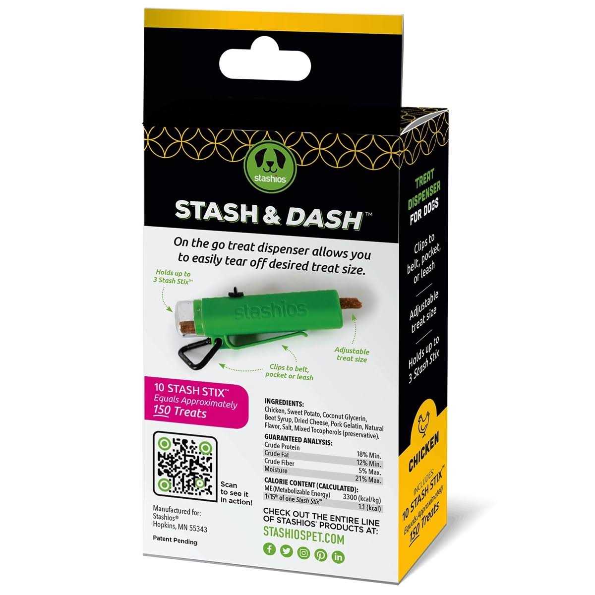 Stashios Stash & Dash Kit Chicken Dog Treat Dispenser - Healthber