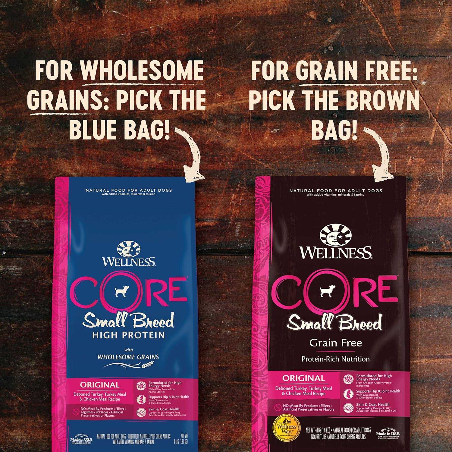 Wellness CORE High Protein Wholesome Grains Small Breed Original Recipe Dry Dog Food - Healthber