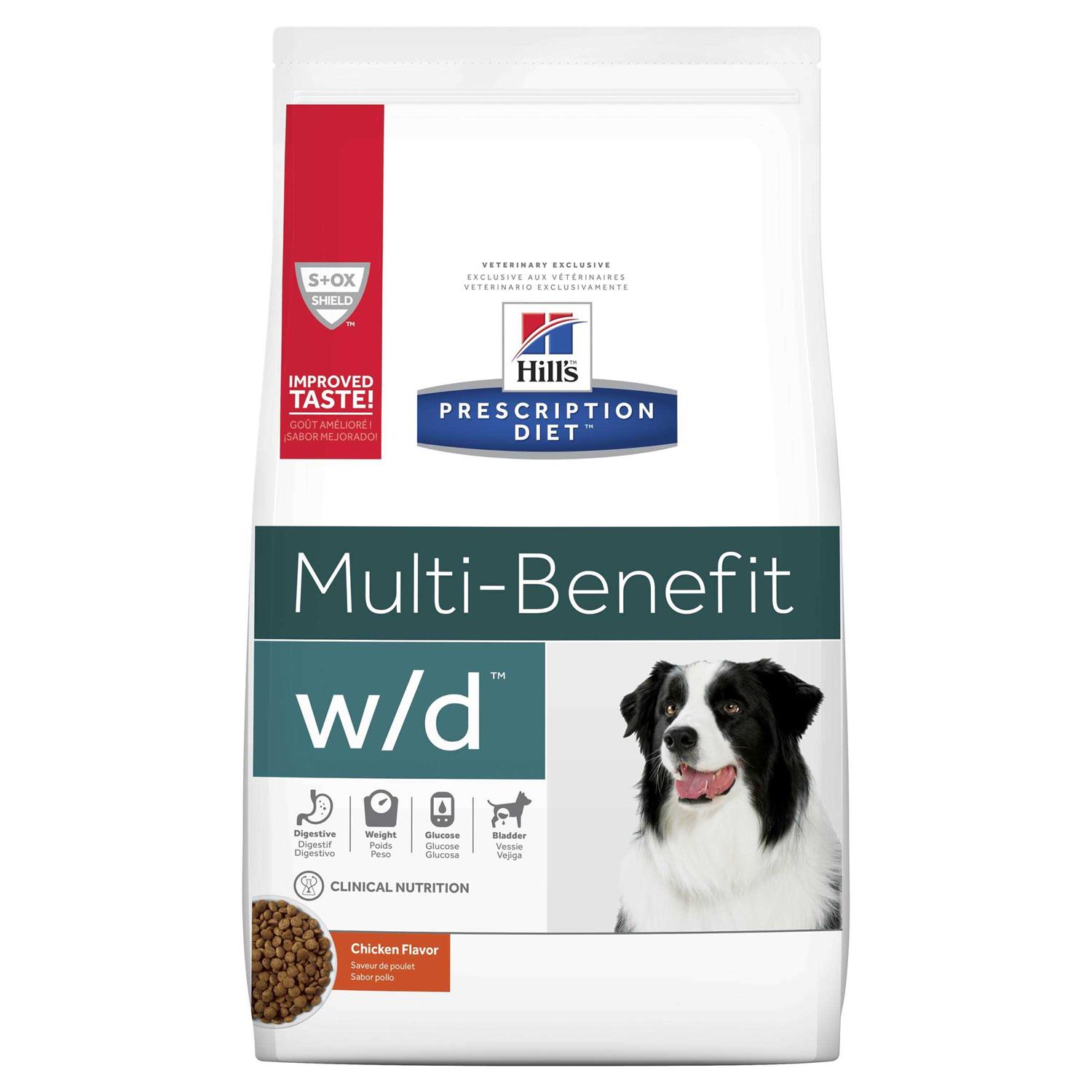 Hill’s Prescription Diet w/d Multi-Benefit Digestive/Weight/Glucose/Urinary Management Chicken Flavor Dry Dog Food - Healthber