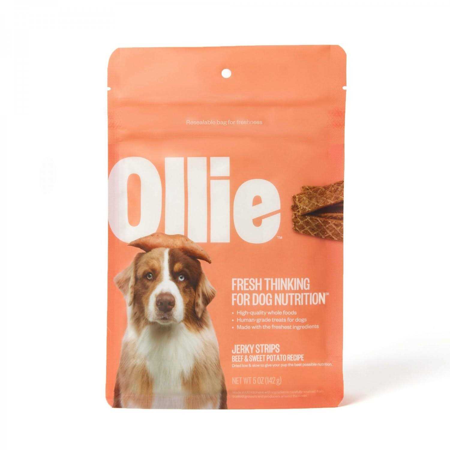 Ollie Beef & Sweet Potato Jerky Strips Dog Treats - Healthber