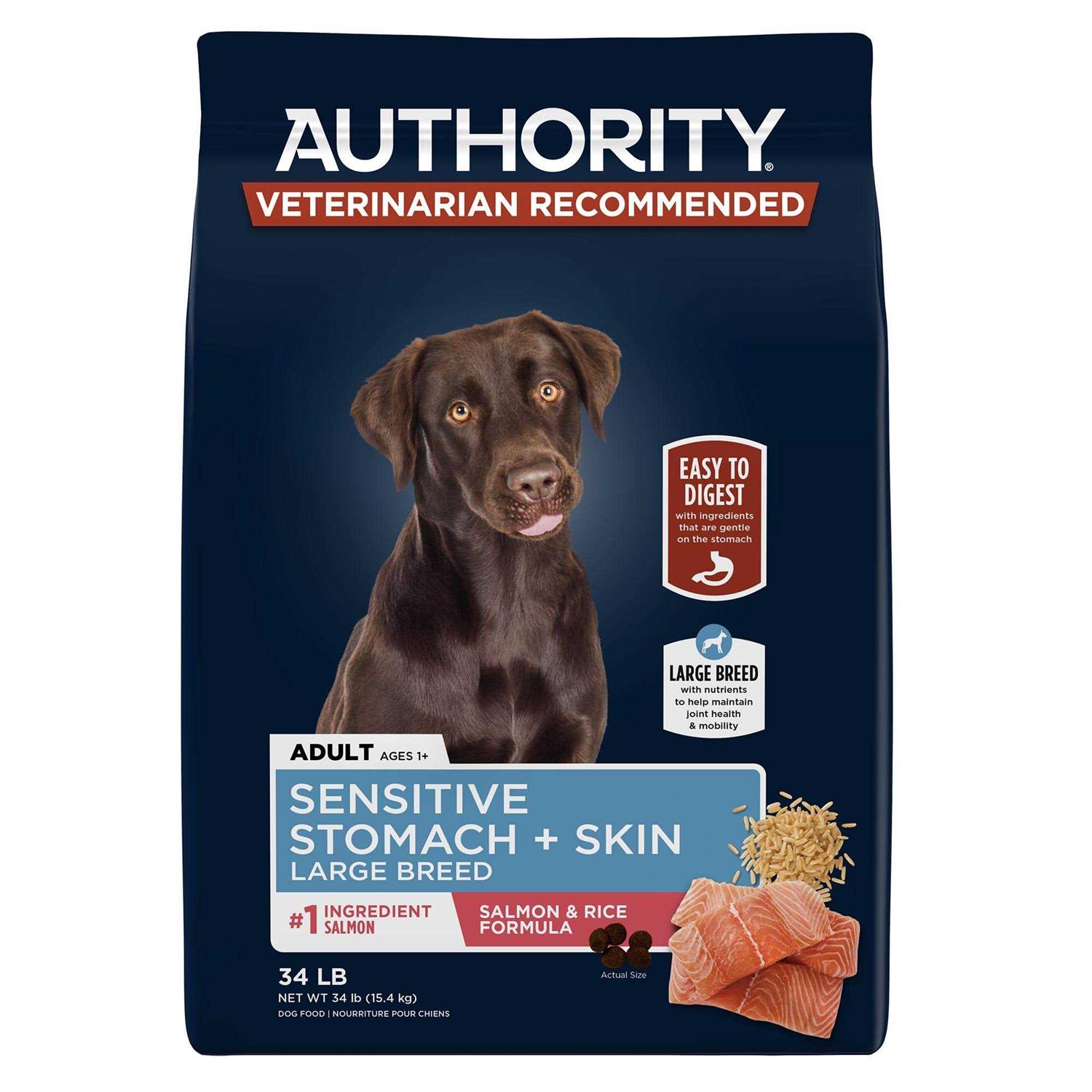 Authority Sensitive Stomach and Skin Large Breed All Life Stage Dry Dog Food - Healthber