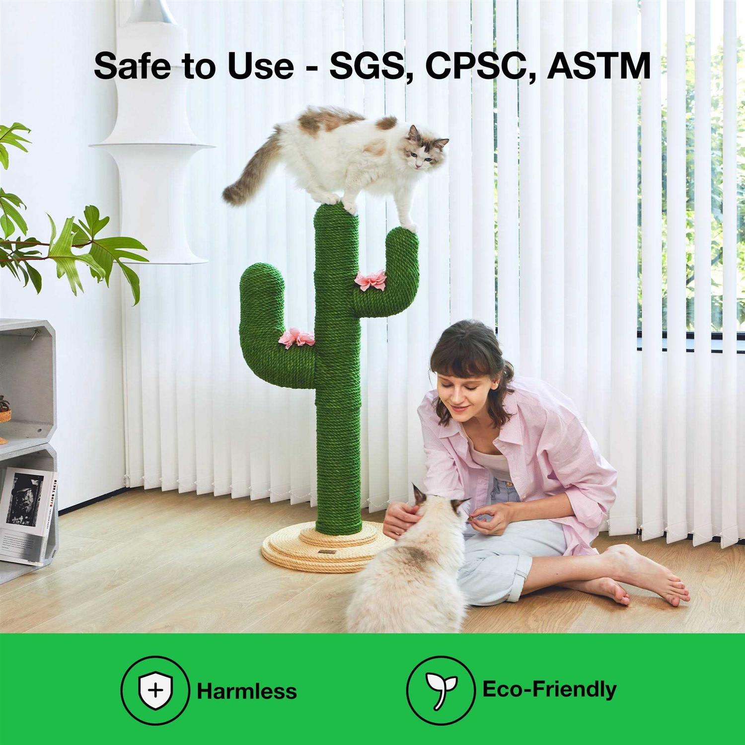 VETRESKA 41 Cactus Cat Tree Scratching Post for Large Cat - Healthber