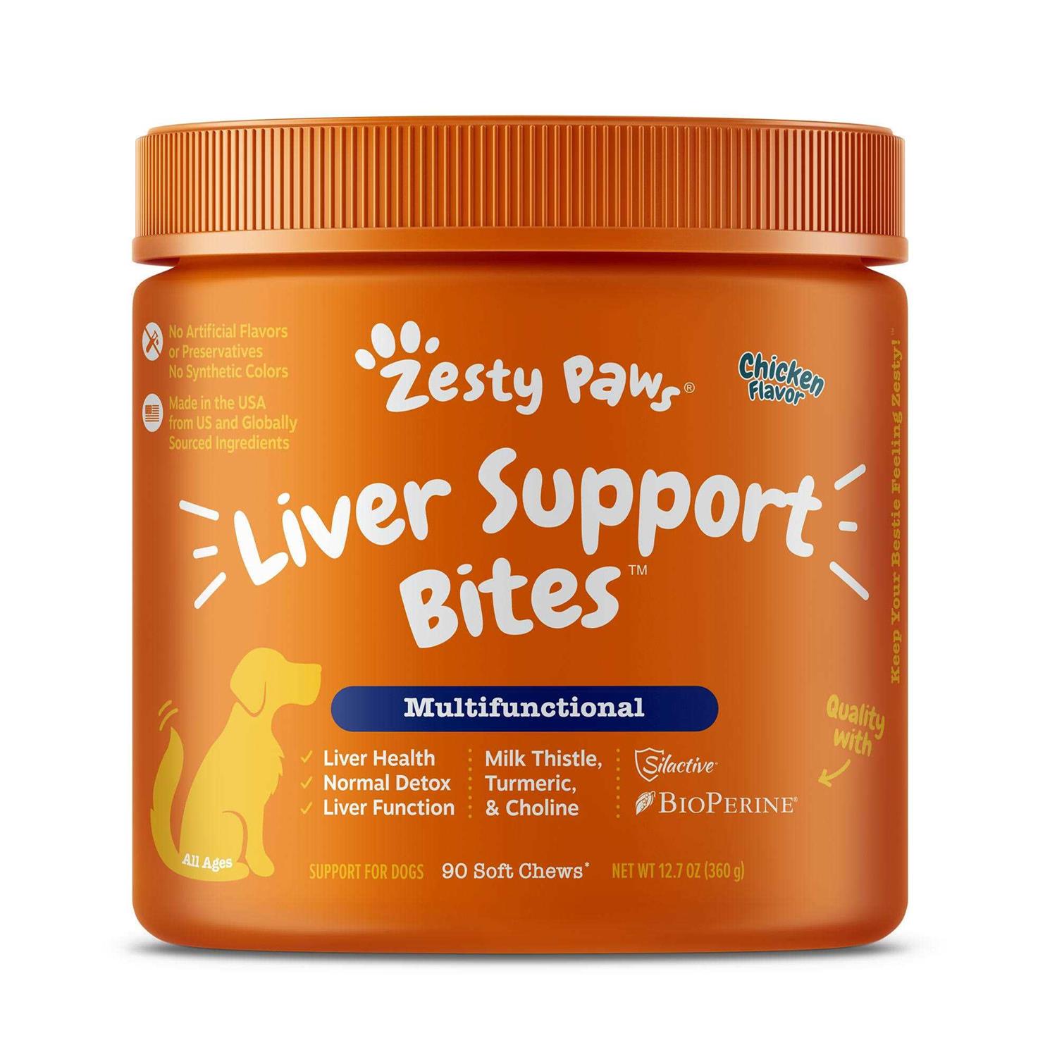 Zesty Paws Liver Support Bites for Dogs - Healthber