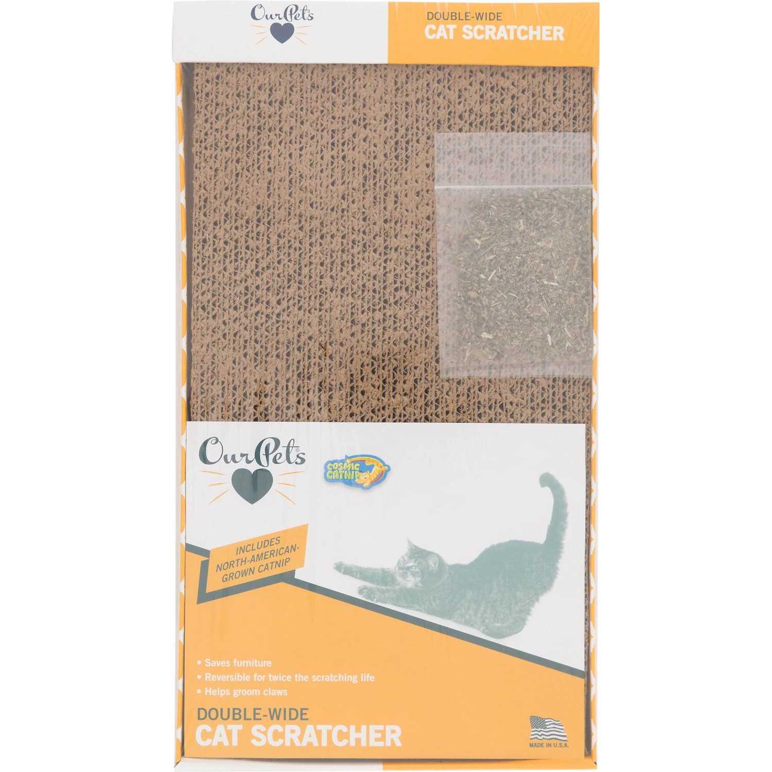 OurPets Cosmic Catnip Double-Wide Cat Scratcher - Healthber