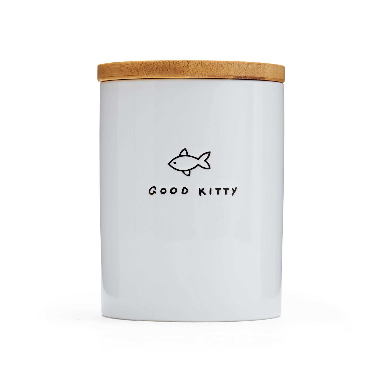 EveryYay Good Kitty Ceramic Cat Treat Jar - Healthber